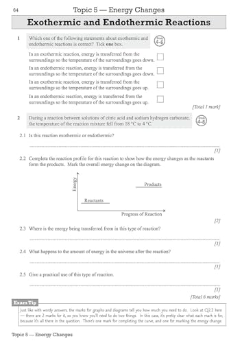 CGP Books - Grade 9-1 GCSE Chemistry: Exam Practice Workbook (with ans image 2