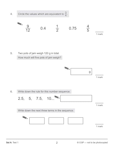 CGP Books - New KS2 Maths Targeted SAT Buster 10-Minute Tests - Advan image 3