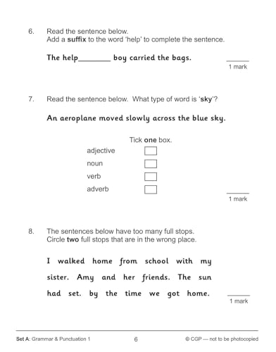 CGP Books - New KS1 English SAT Buster 10-Minute Tests: Grammar, Punct image 4