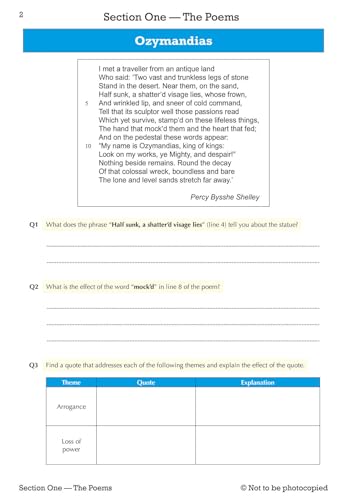 CGP Books - New GCSE English Literature AQA Poetry Workbook: Power & C image 3