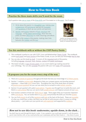 CGP Books - New GCSE English Literature AQA Poetry Workbook: Love & Re image 2