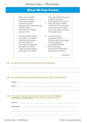 CGP Books - New GCSE English Literature AQA Poetry Workbook: Love & Re image 3