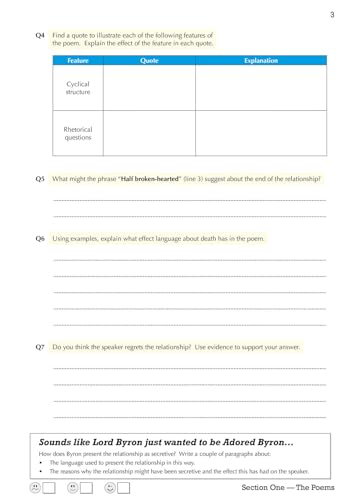 CGP Books - New GCSE English Literature AQA Poetry Workbook: Love & Re image 4