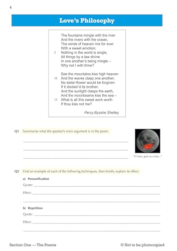 CGP Books - New GCSE English Literature AQA Poetry Workbook: Love & Re image 5