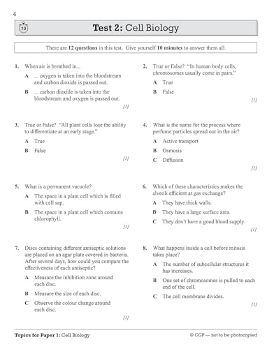 CGP Books - Grade 9-1 GCSE Biology: AQA 10-Minute Tests (with answers) image 4