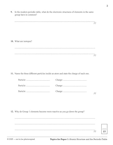 CGP Books - Grade 9-1 GCSE Chemistry: AQA 10-Minute Tests (with answer image 3