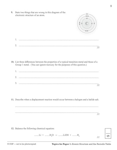 CGP Books - Grade 9-1 GCSE Chemistry: AQA 10-Minute Tests (with answer image 5