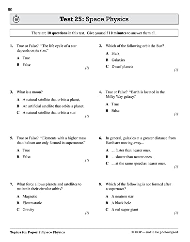 CGP Books - Grade 9-1 GCSE Physics: AQA 10-Minute Tests (with answers) image 2
