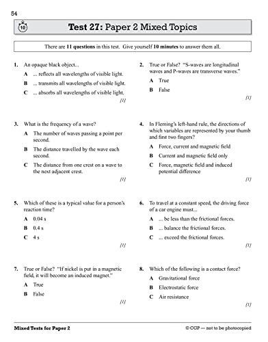 CGP Books - Grade 9-1 GCSE Physics: AQA 10-Minute Tests (with answers) image 6