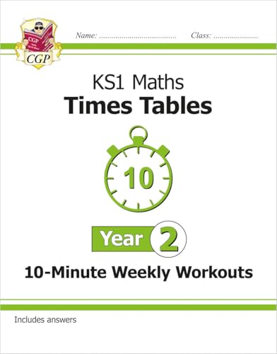 CGP Books - New KS1 Maths: Times Tables 10-Minute Weekly Workouts - Ye image 1