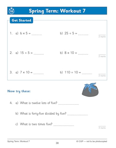 CGP Books - New KS1 Maths: Times Tables 10-Minute Weekly Workouts - Ye image 2