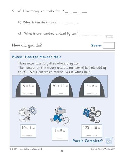 CGP Books - New KS1 Maths: Times Tables 10-Minute Weekly Workouts - Ye image 3