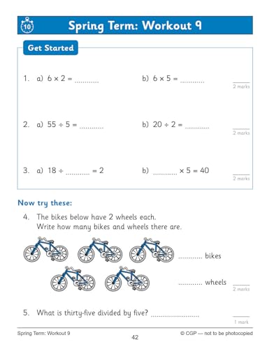 CGP Books - New KS1 Maths: Times Tables 10-Minute Weekly Workouts - Ye image 6