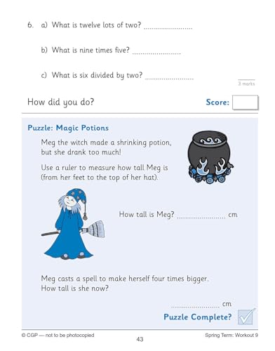 CGP Books - New KS1 Maths: Times Tables 10-Minute Weekly Workouts - Ye image 7