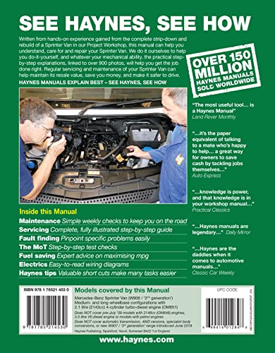 Haynes - Mercedes-Benz Sprinter (906 Series) (`06 to May '18) - Pa image 3