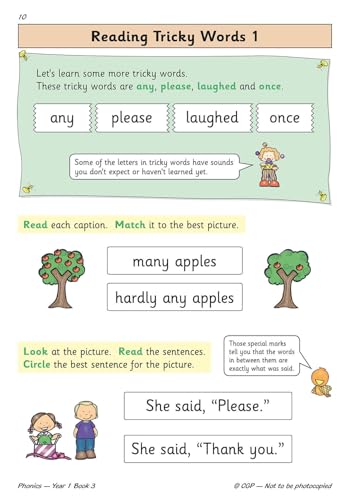 CGP Books - KS1 English Targeted Practice Book: Phonics - Year 1 Book image 2