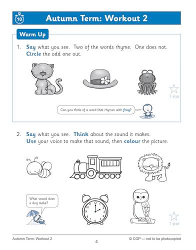 CGP Books - English 10-Minute Weekly Workouts: Phonics - Reception - P image 2