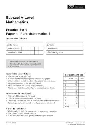 CGP Books - New A-Level Maths Edexcel Practice Papers (for the exams i image 2