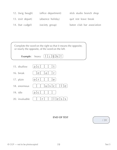 CGP Books - New 11+ CEM 10-Minute Tests: Verbal Reasoning - Ages 10-11 image 5
