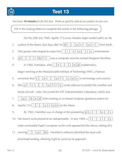 CGP Books - New 11+ CEM 10-Minute Tests: Verbal Reasoning Cloze - Ages image 2