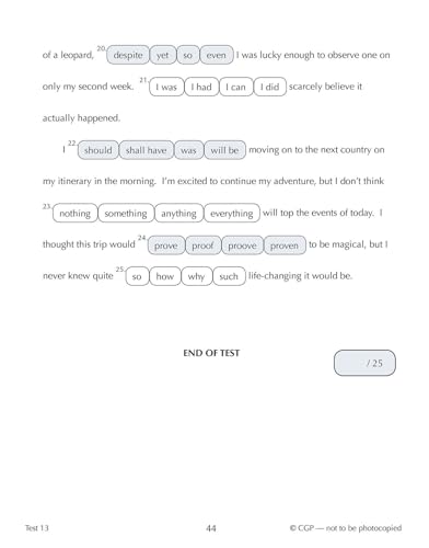 CGP Books - New 11+ CEM 10-Minute Tests: Verbal Reasoning Cloze - Ages image 4