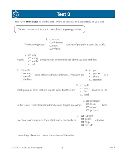 CGP Books - New 11+ CEM 10-Minute Tests: Verbal Reasoning - Ages 9-10 image 2