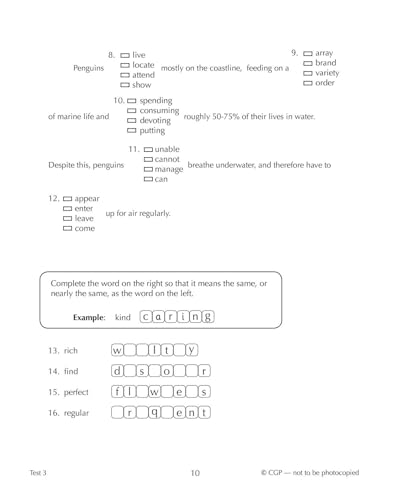 CGP Books - New 11+ CEM 10-Minute Tests: Verbal Reasoning - Ages 9-10 image 3