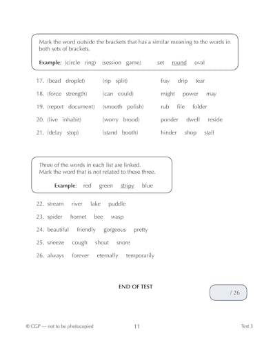 CGP Books - New 11+ CEM 10-Minute Tests: Verbal Reasoning - Ages 9-10 image 4