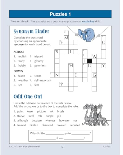 CGP Books - New 11+ CEM 10-Minute Tests: Verbal Reasoning - Ages 9-10 image 5