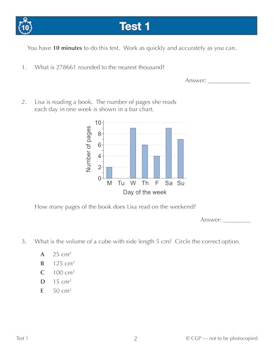 CGP Books - New 11+ GL 10-Minute Tests: Maths - Ages 10-11 (with Onlin image 2