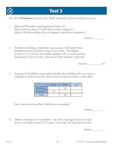 CGP Books - New 11+ GL 10-Minute Tests: Maths Word Problems - Ages 10- image 2