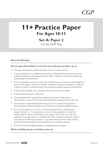 CGP Books - New 11+ CEM Practice Papers: Ages 10-11 - Pack 1 (with Par image 2