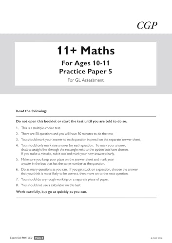 CGP Books - New 11+ GL Maths Practice Papers: Ages 10-11 - Pack 2 (wit image 2