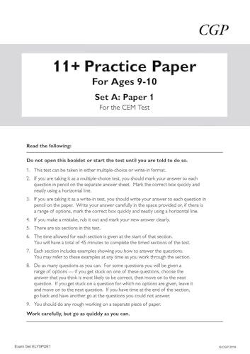 CGP Books - New 11+ CEM Practice Papers - Ages 9-10 (with Parents' image 2