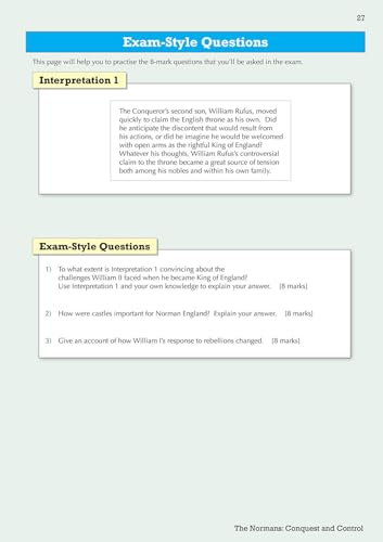CGP Books - New Grade 9-1 GCSE History AQA Topic Guide - Norman Englan image 4