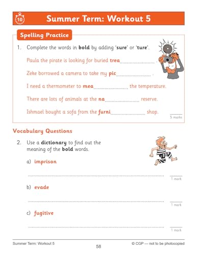 CGP Books - New KS2 English 10-Minute Weekly Workouts: Spelling & Voca image 6