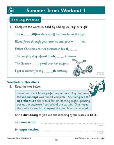 CGP Books - New KS2 English 10-Minute Weekly Workouts: Spelling & Voca image 6
