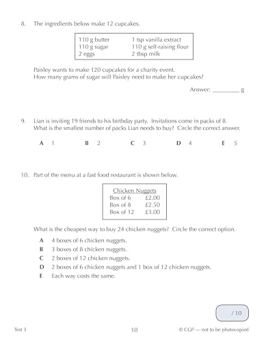 CGP Books - New 11+ GL 10-Minute Tests: Maths - Ages 8-9 (with Online image 4