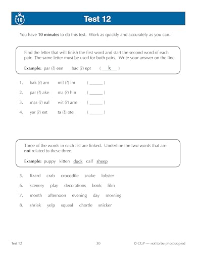 CGP Books - New 11+ GL 10-Minute Tests: Verbal Reasoning - Ages 9-10 ( image 2