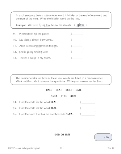 CGP Books - New 11+ GL 10-Minute Tests: Verbal Reasoning - Ages 9-10 ( image 3
