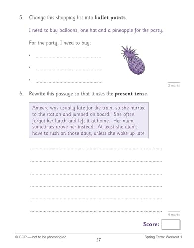 CGP Books - New KS2 English 10-Minute Weekly Workouts - Year 6 - Paper image 2