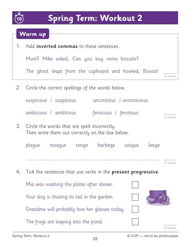 CGP Books - New KS2 English 10-Minute Weekly Workouts - Year 6 - Paper image 3