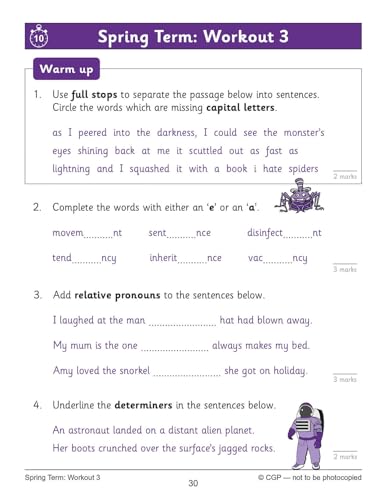 CGP Books - New KS2 English 10-Minute Weekly Workouts - Year 6 - Paper image 5
