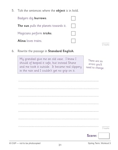 CGP Books - New KS2 English 10-Minute Weekly Workouts - Year 6 - Paper image 6