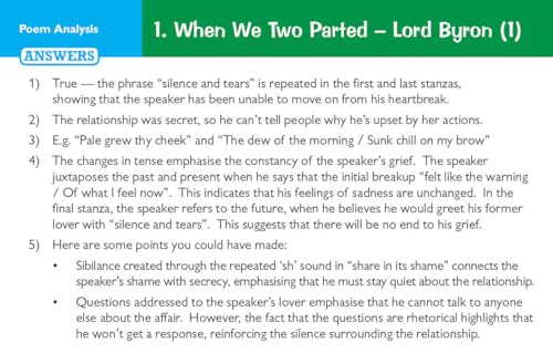 CGP Books - New 9-1 GCSE English: AQA Love & Relationships Poetry Anth image 3