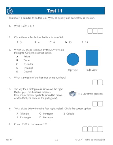 CGP Books - New 11+ CEM 10-Minute Tests: Maths Quick Questions - Ages image 2