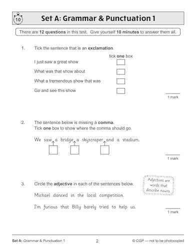 CGP Books - New KS2 English SAT Buster 10-Minute Tests: Grammar, Punct image 2