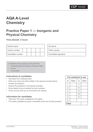 CGP Books - A-Level Chemistry AQA Practice Papers - Paperback image 2