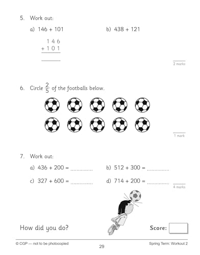 CGP Books - KS2 Maths 10-Minute Weekly Workouts: Arithmetic - Year 3 - image 5
