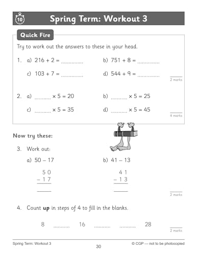 CGP Books - KS2 Maths 10-Minute Weekly Workouts: Arithmetic - Year 3 - image 6